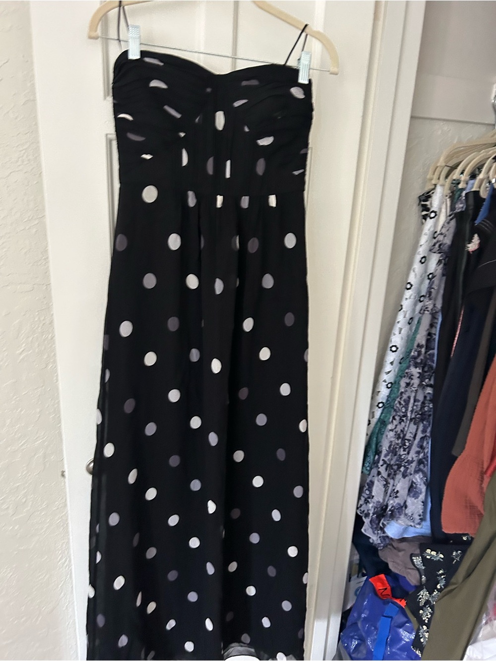 Banana Republic Polka Dot Strapless Maxi Dress